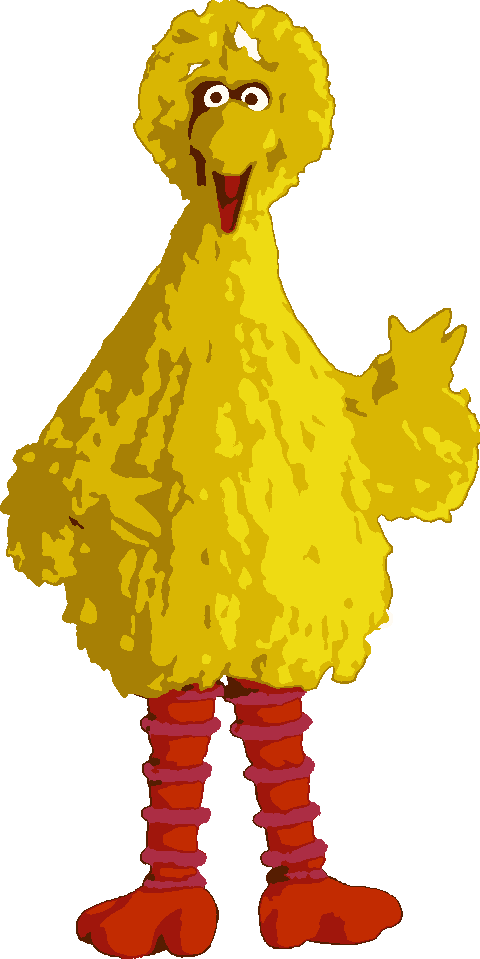Big Bird stencil, painted in 8 colors