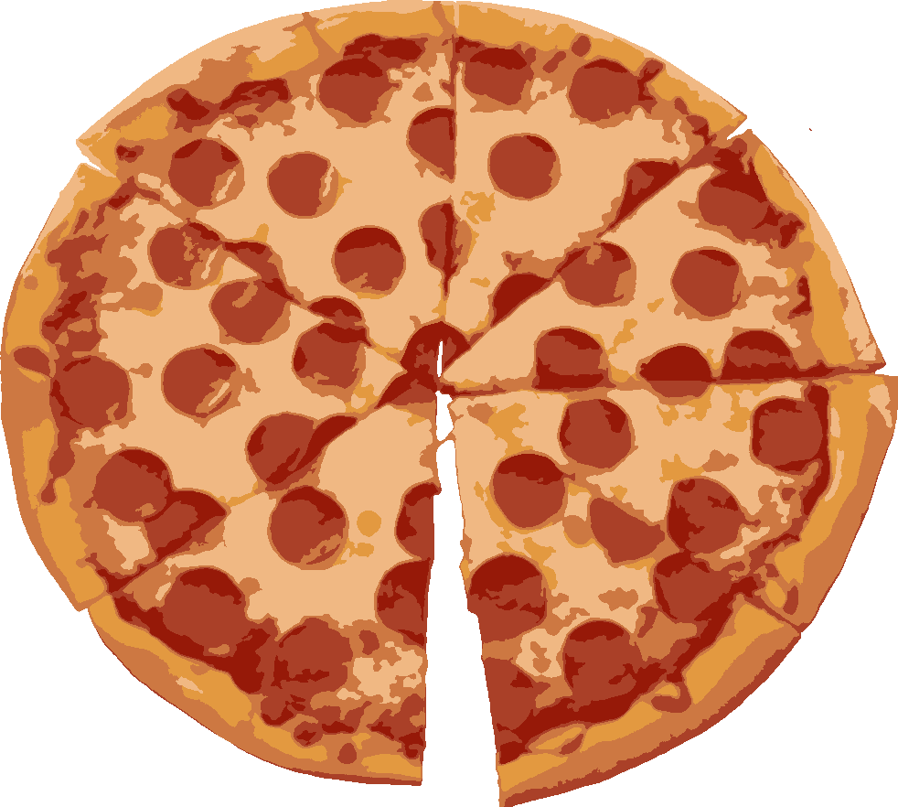 Pizza stencil, painted in 5 colors