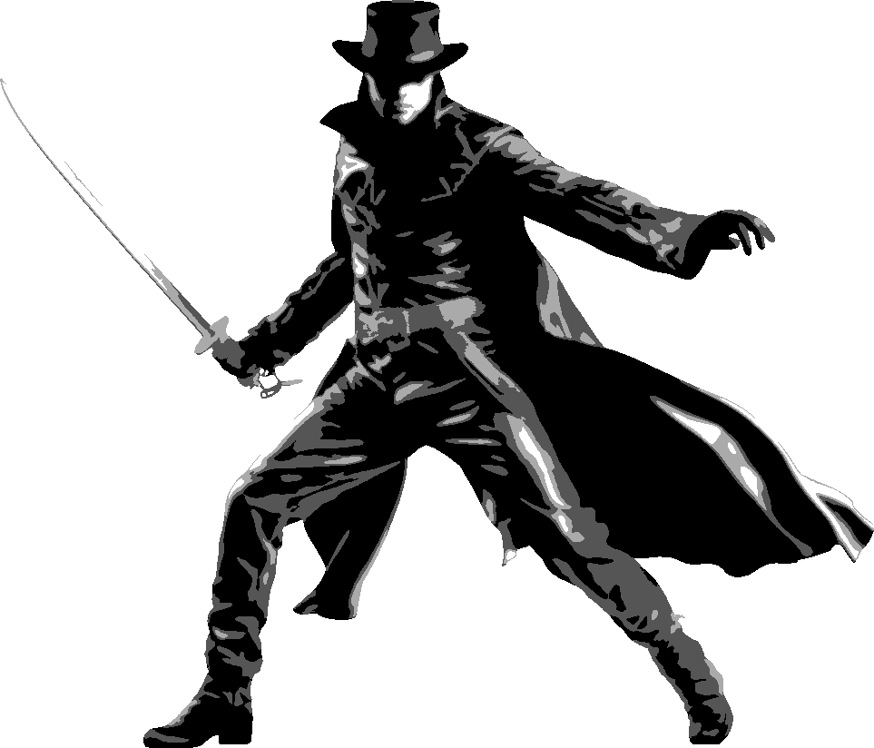 Zorro stencil, painted in 4 grays