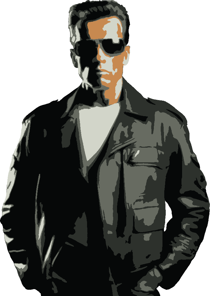 Terminator 2 stencil, painted in 5 colors