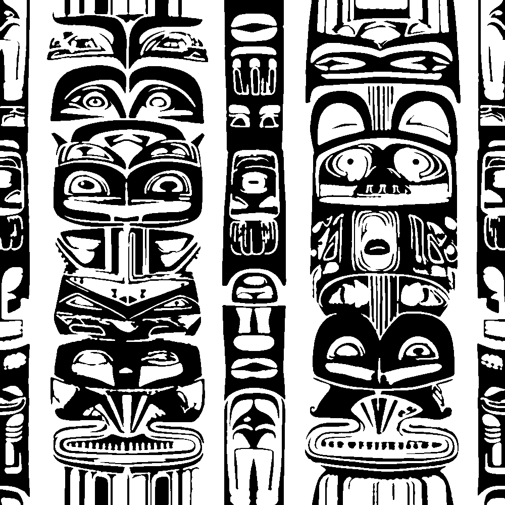 Totem Poles stencil, painted as a single layer
