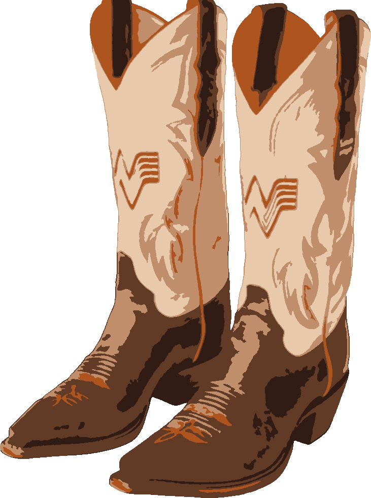 Cowboy Boots stencil, painted in 5 colors