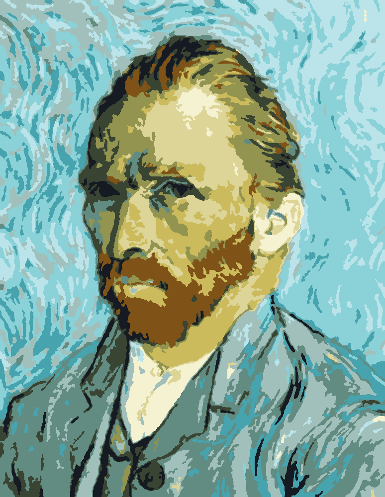 Vincent van Gogh stencil, painted in 12 colors