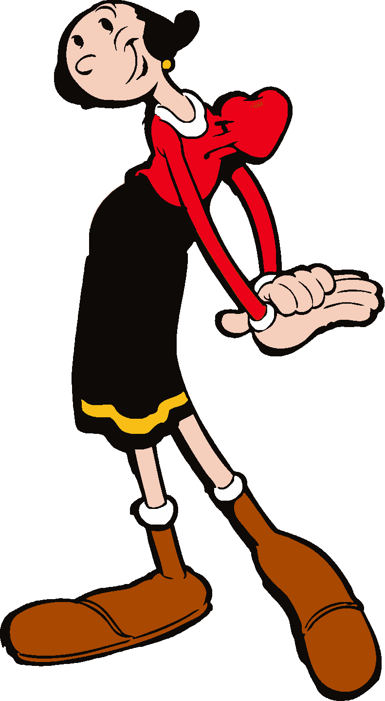 Olive Oyl stencil, painted in 6 colors