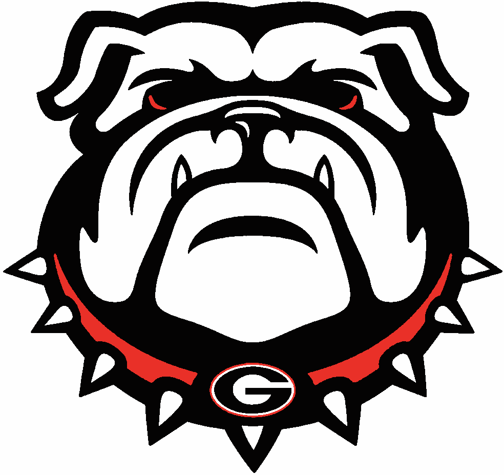 Georgia Bulldogs stencil, painted in 3 colors