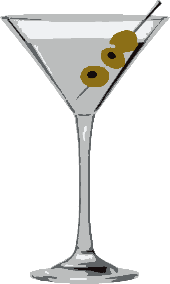 Martini stencil, painted in 5 colors