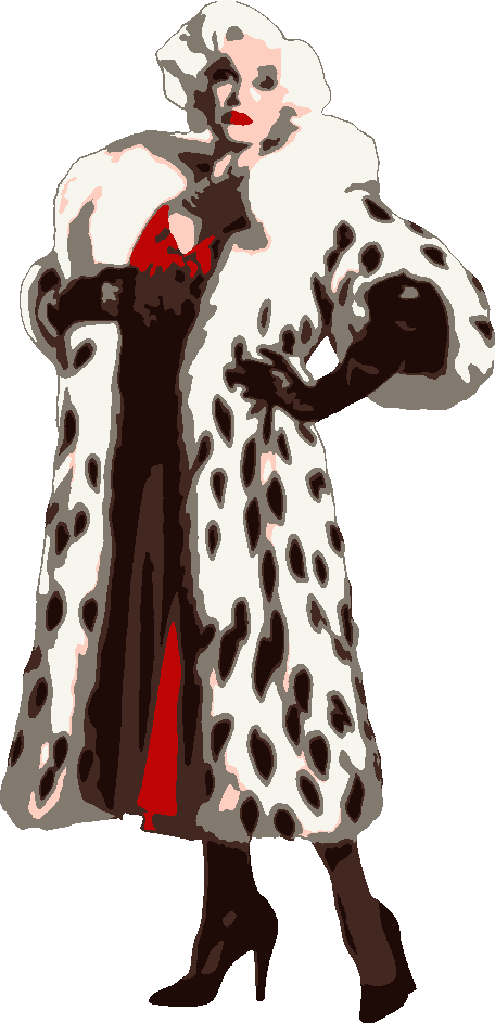 Cruella de Vil stencil, painted in 6 colors