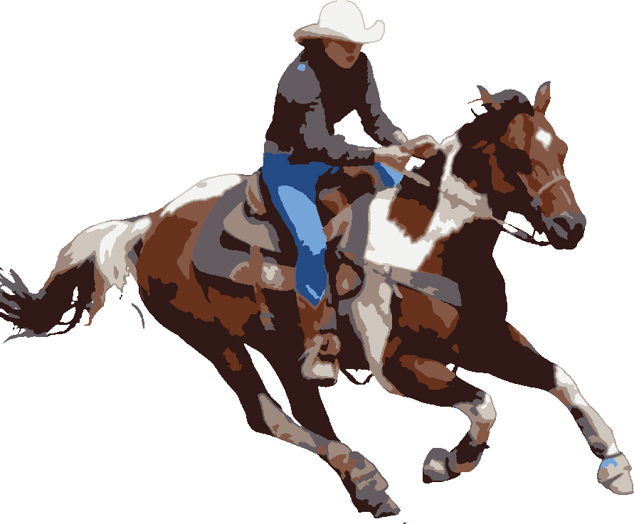 Rodeo Rider stencil, painted in 9 colors
