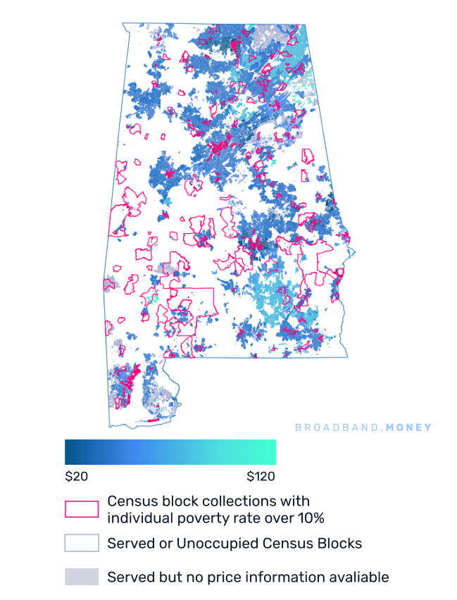 Alabama broadband investment map price and competition