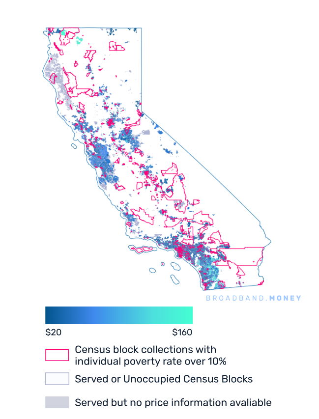 California broadband investment map price and competition