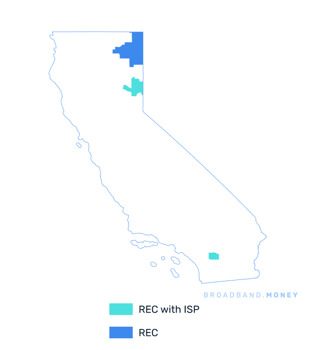 California broadband investment map REC coverage