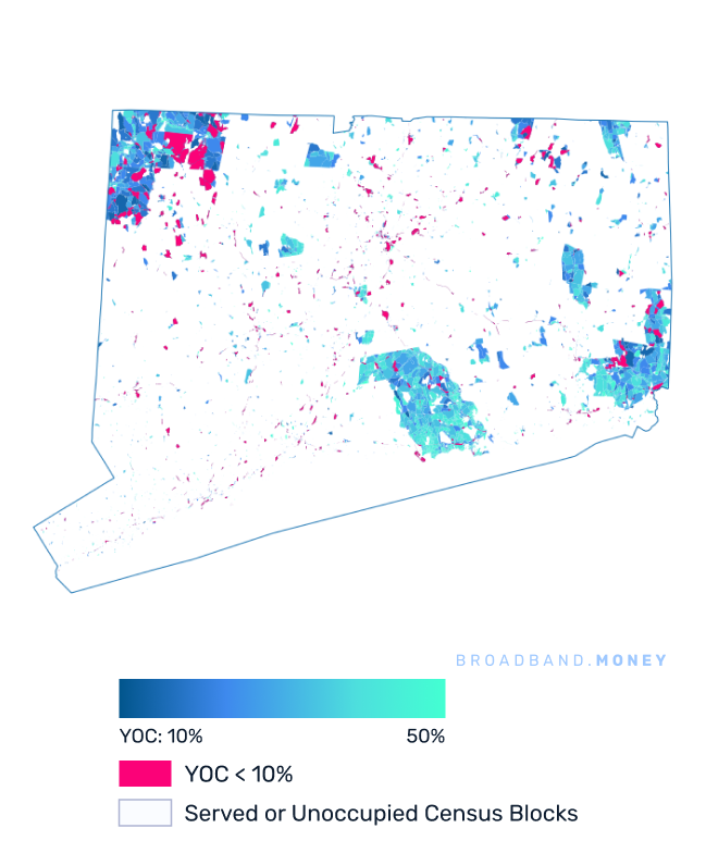 Connecticut broadband investment map yield on cost