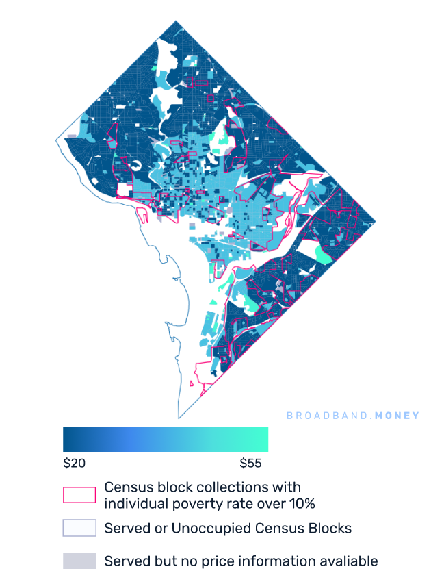 District of Columbia broadband investment map yield on cost