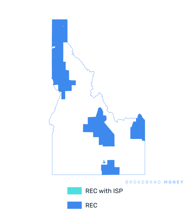 Idaho broadband investment map REC coverage