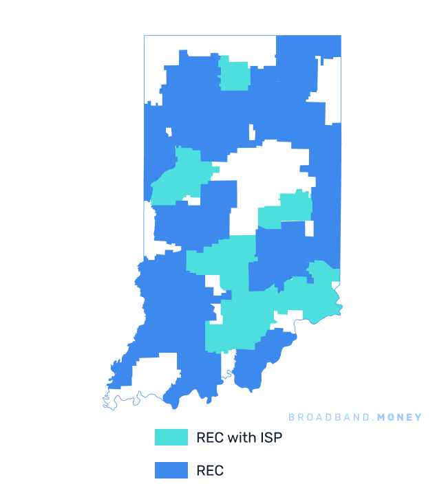 Indiana broadband investment map REC coverage