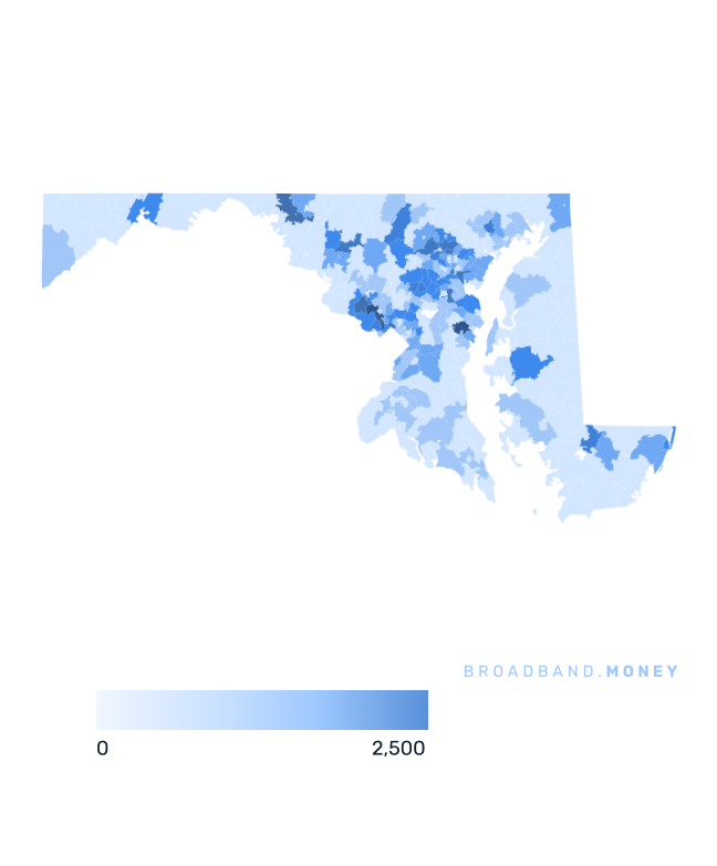 Maryland broadband investment map business establishments