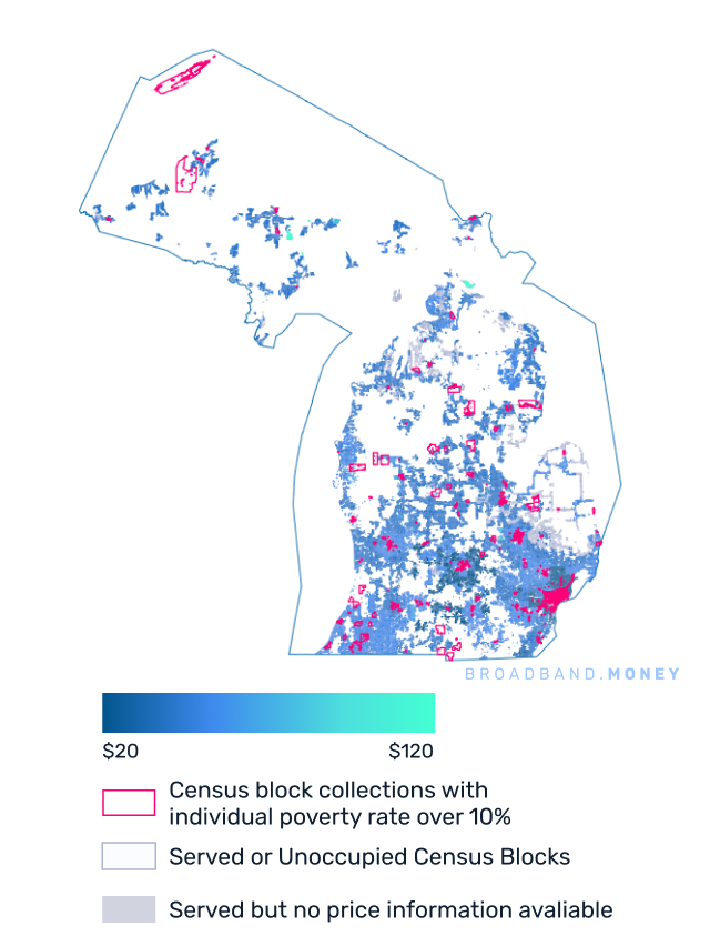 Michigan broadband investment map price and competition