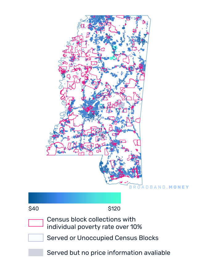 Mississippi broadband investment map price and competition