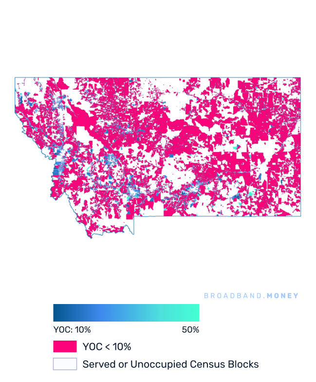 Montana broadband investment map yield on cost