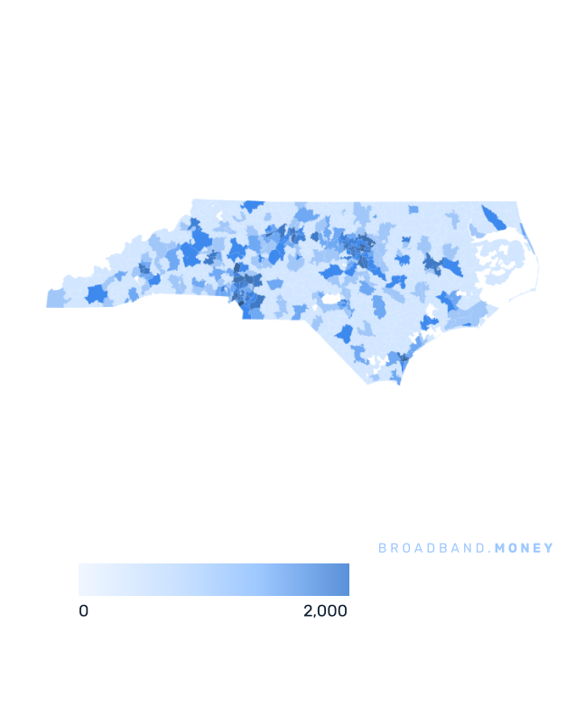 North Carolina broadband investment map business establishments