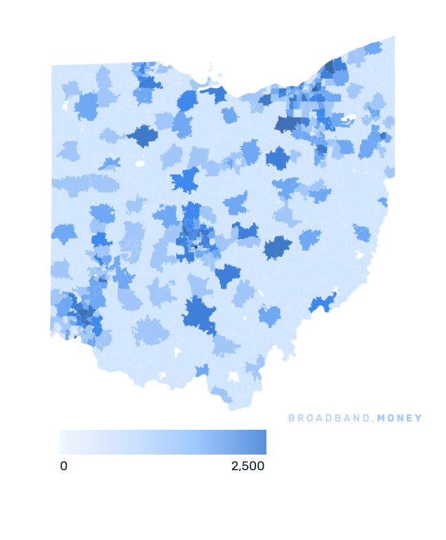 Ohio broadband investment map business establishments