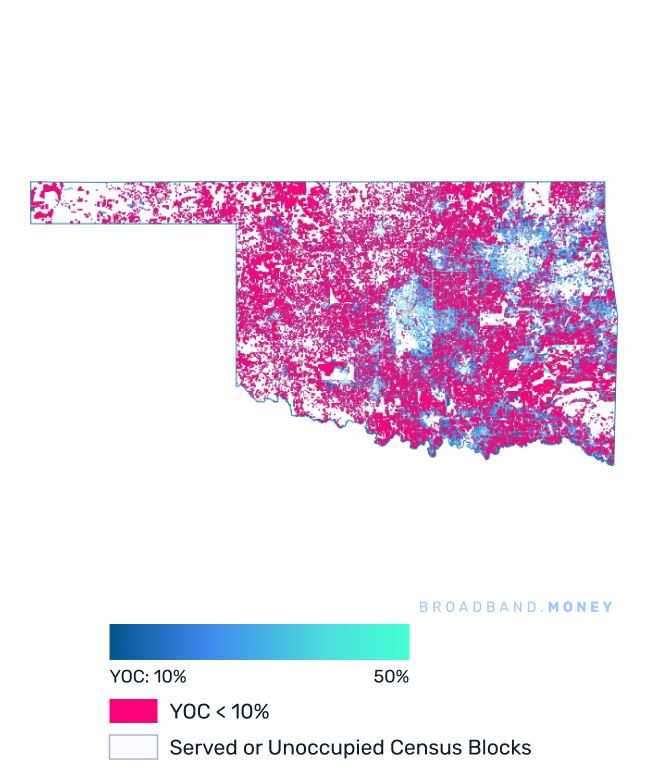Oklahoma broadband investment map yield on cost