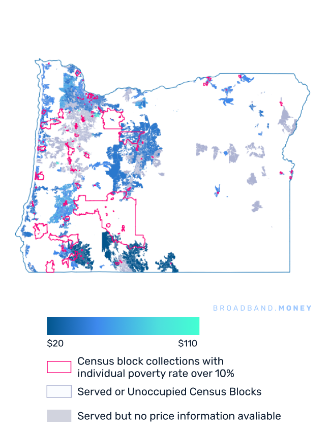 Oregon broadband investment map yield on cost