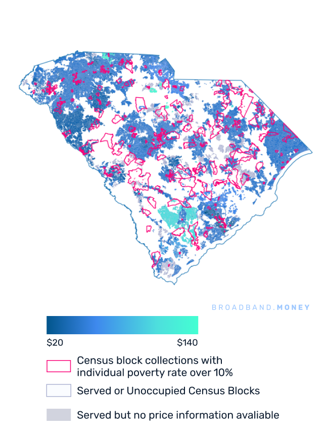 South Carolina broadband investment map price and competition