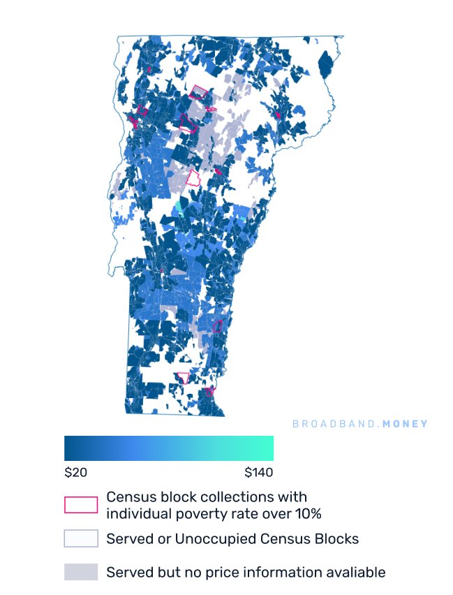 Vermont broadband investment map price and competition