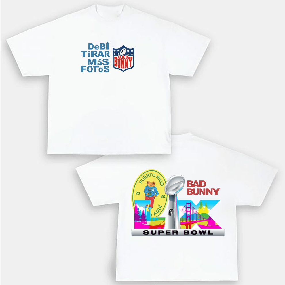 Supper Bowl Bad Bunny Shirt, 2 Side NFL Shirt Supper Bowl Bad Bunny Shirt, 2 Side NFL Shirt