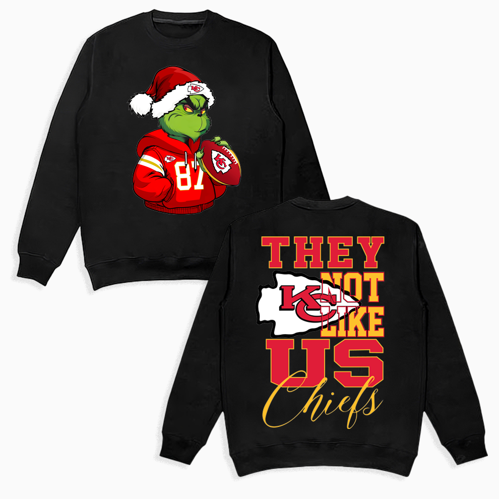 Kansas City Christmas Grinch Shirt, 2 Side They Not Like US Chiefs Kansas City Christmas Grinch Shirt, 2 Side They Not Like US Chiefs