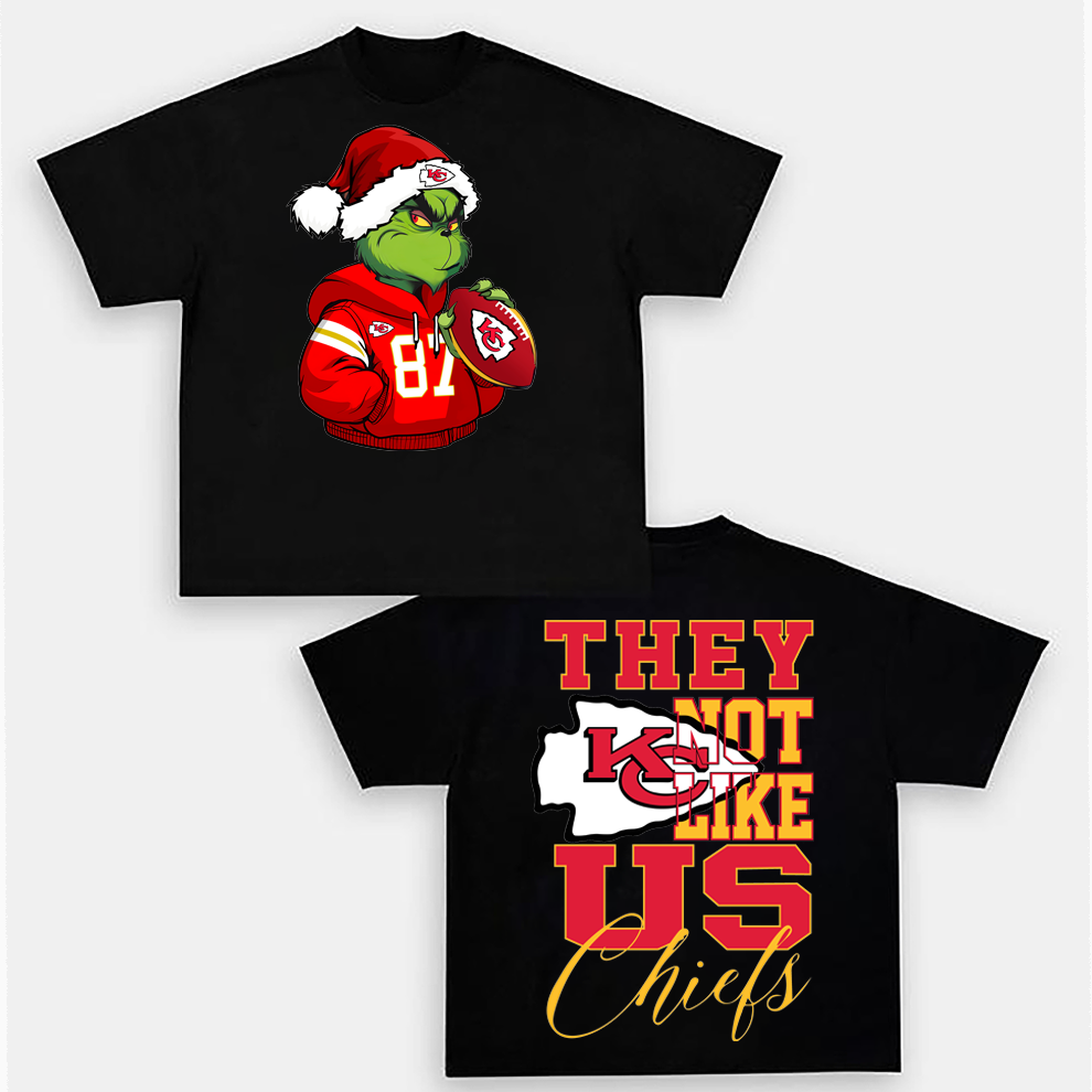 Kansas City Christmas Grinch Shirt, 2 Side They Not Like US Chiefs Kansas City Christmas Grinch Shirt, 2 Side They Not Like US Chiefs