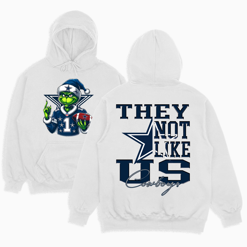 Dallas Cowboys Christmas Grinch Shirt, 2 Side They Not Like US Cowboys Dallas Cowboys Christmas Grinch Shirt, 2 Side They Not Like US Cowboys
