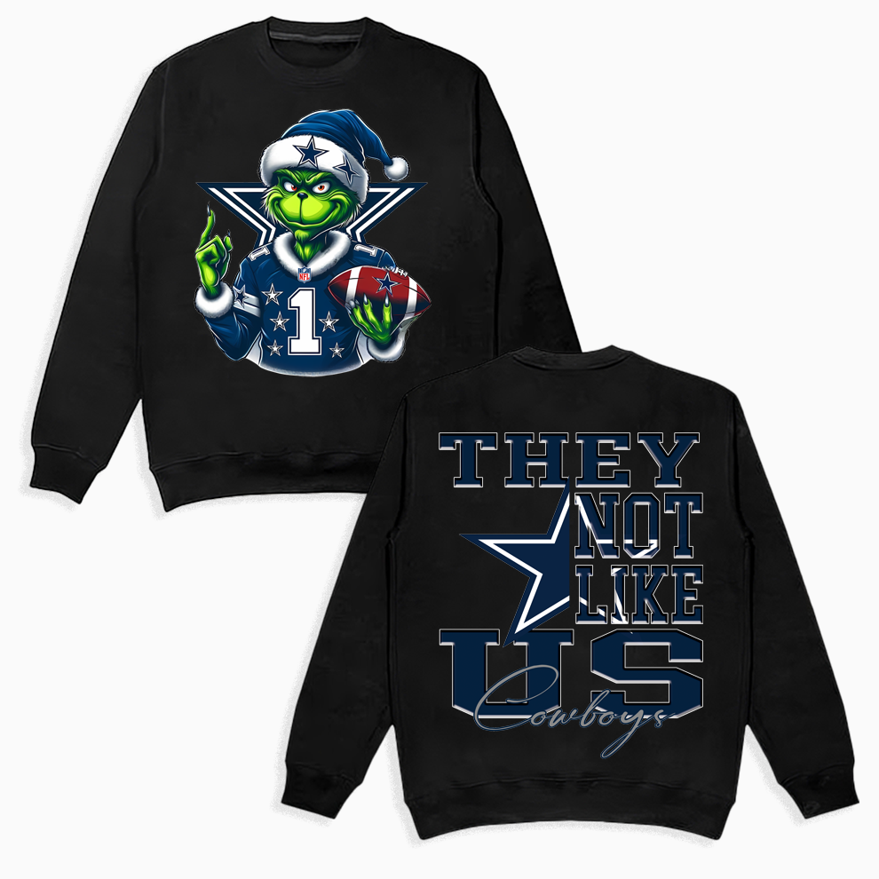 Dallas Cowboys Christmas Grinch Shirt, 2 Side They Not Like US Cowboys Dallas Cowboys Christmas Grinch Shirt, 2 Side They Not Like US Cowboys