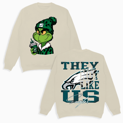 Philadelphia Eagles City Christmas Grinch Shirt, 2 Side They Not Like US Eagles