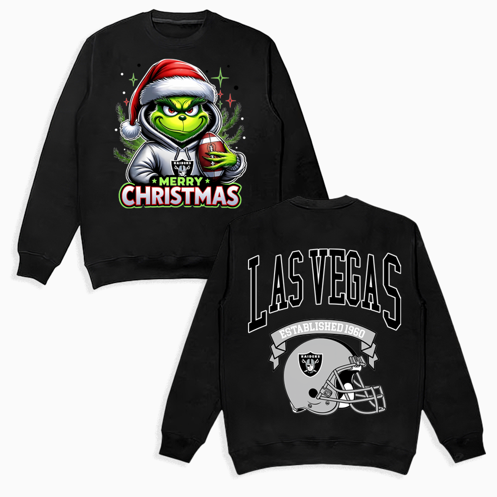 Grinch Las Vegas Raiders Christmas Shirt, 2 Side Grinch Christmas Shirt Grinch Las Vegas Raiders Christmas Shirt, 2 Side Grinch Christmas Shirt