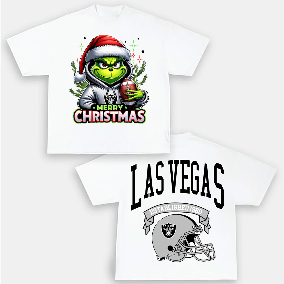 Grinch Las Vegas Raiders Christmas Shirt, 2 Side Grinch Christmas Shirt Grinch Las Vegas Raiders Christmas Shirt, 2 Side Grinch Christmas Shirt