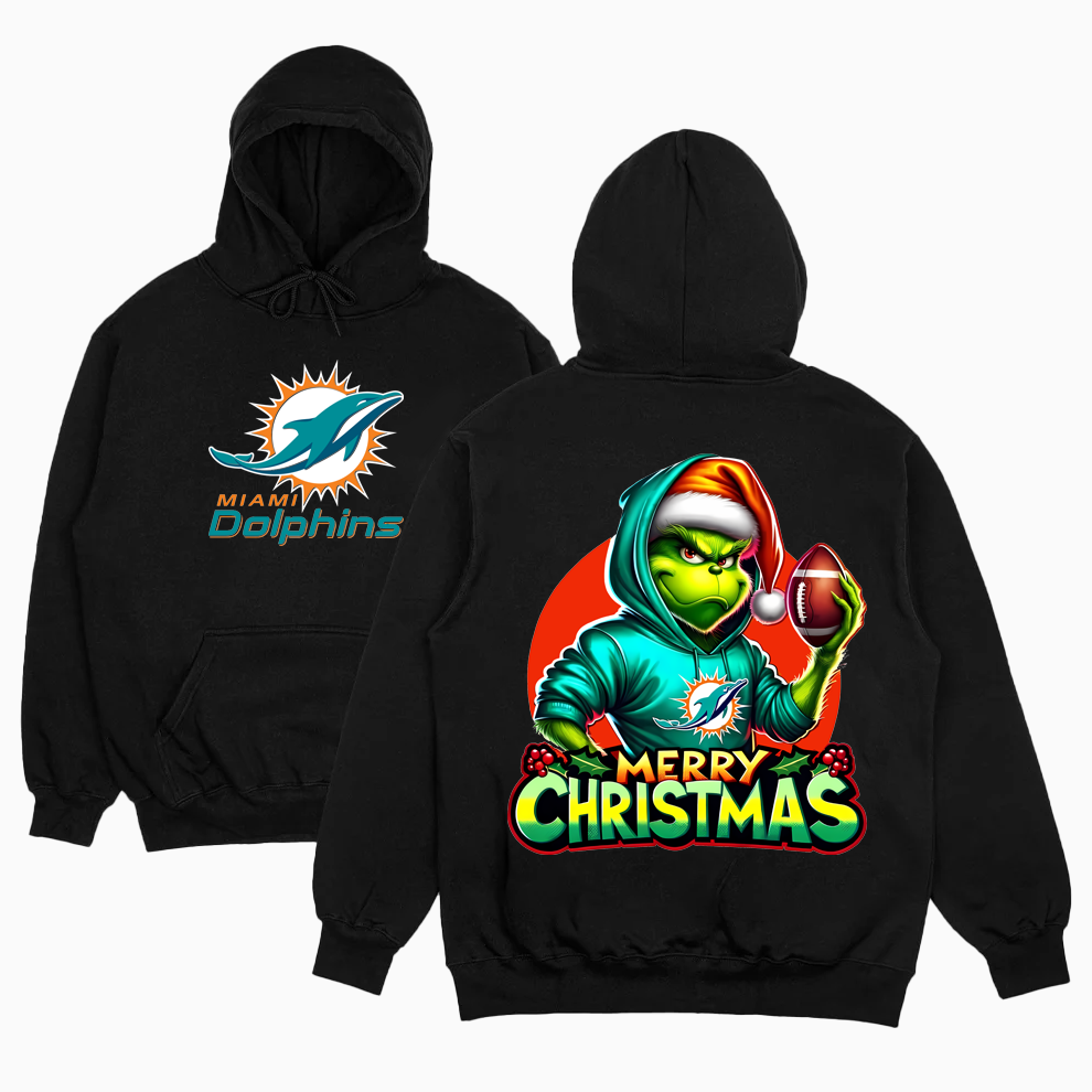 Grinch Miami Dolphins Christmas Shirt, 2 Side Grinch Shirt Grinch Miami Dolphins Christmas Shirt, 2 Side Grinch Shirt