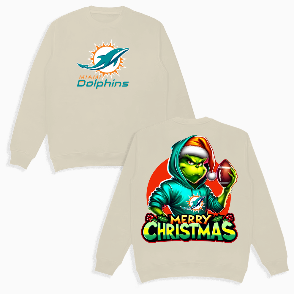 Grinch Miami Dolphins Christmas Shirt, 2 Side Grinch Shirt Grinch Miami Dolphins Christmas Shirt, 2 Side Grinch Shirt