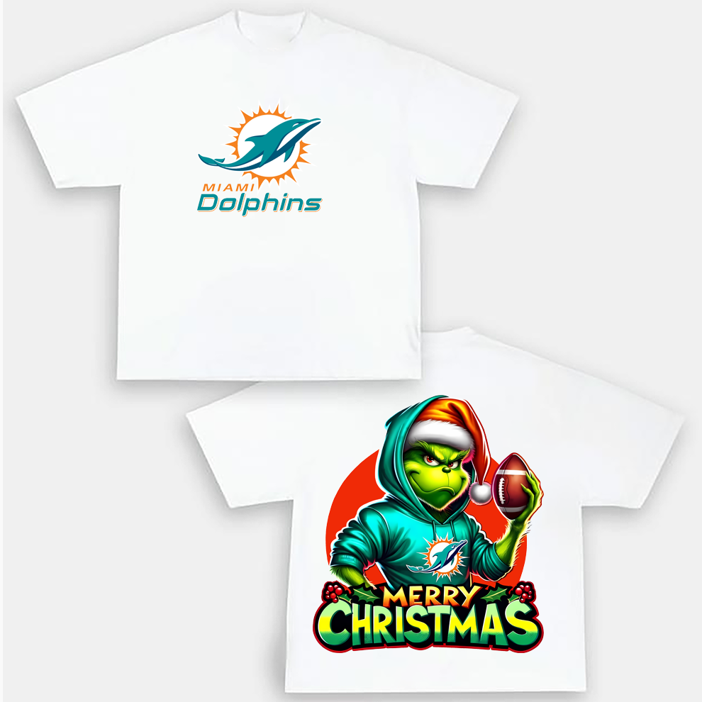 Grinch Miami Dolphins Christmas Shirt, 2 Side Grinch Shirt Grinch Miami Dolphins Christmas Shirt, 2 Side Grinch Shirt
