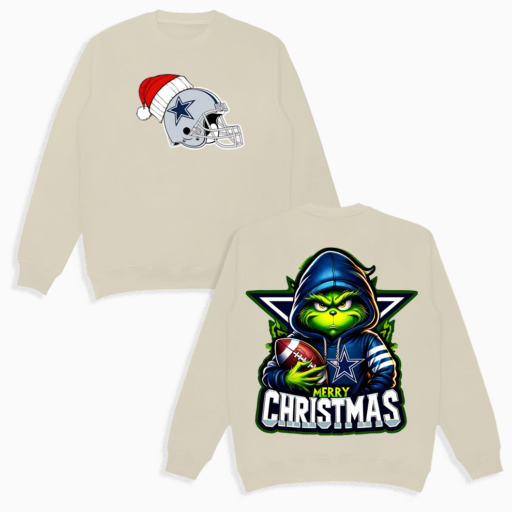Grinch Dallas Cowboys Christmas Shirt, 2 Side Grinch Shirt