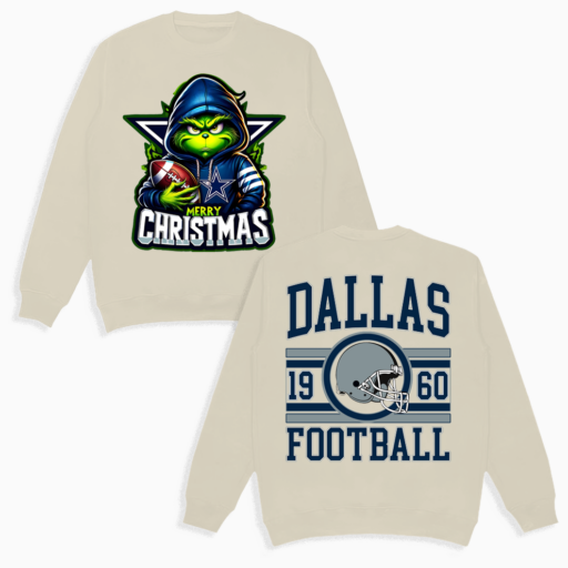 Grinch Dallas Cowboys Christmas Shirt, 2 Side Grinch Shirt