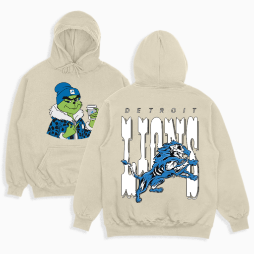 Detroit Lions Christmas Shirt, 2 Side Grinch Shirt