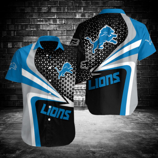 Hawaiian Detroit Lions Geometric Burst Hawaiian Shirt