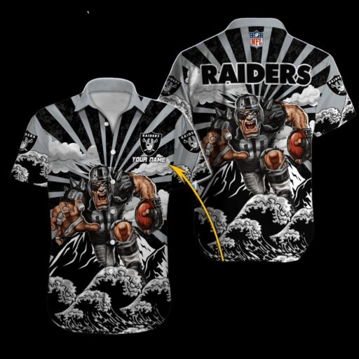 Personalized Hawaiian  Las Vegas Raiders Rising Storm Hawaiian Shirt