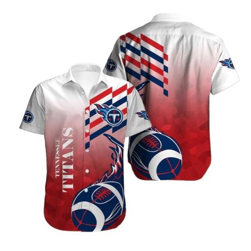 Hawaiian Tennessee Titans Rising Flames Hawaiian Shirt