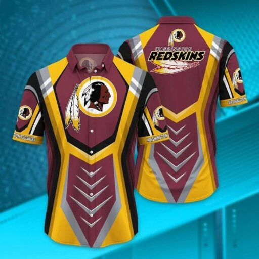 Hawaiian Washington Redskins Bold Chevron Hawaiian Shirt