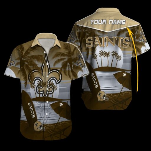 Personalized Hawaiian New Orleans Saints Sunset Bay Hawaiian Shirt