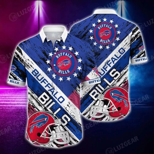 Hawaiian Buffalo Bills Patriotic Grunge Hawaiian Shirt