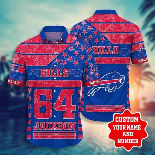 Personalized Hawaiian Buffalo Bills Star-Spangled Personalized Hawaiian Shirt